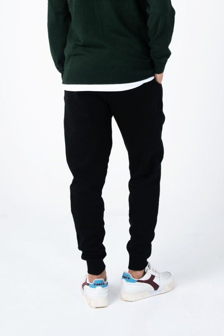 Spatarella Pantaloni tuta uomo in cotone nero Promozione Limitata