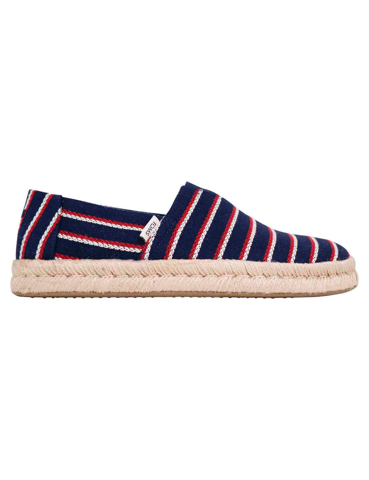 Spatarella Espadrillas uomo in tela blu con suola in corda Sconto