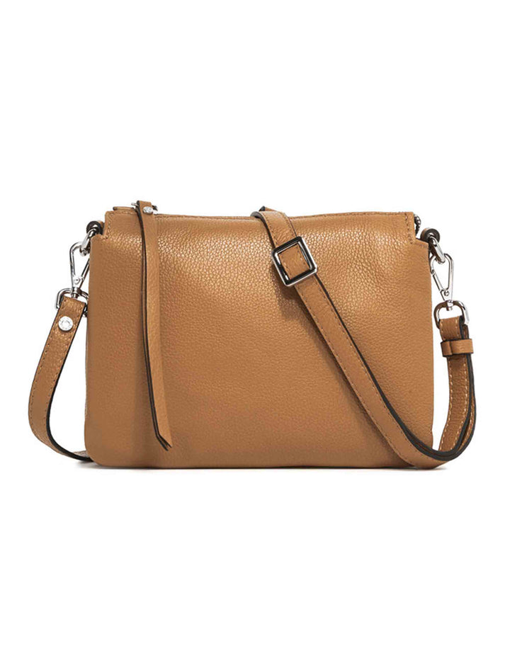 Spatarella Borse donna pochette Three in pelle naturale con tracolla removibile in tono Outlet