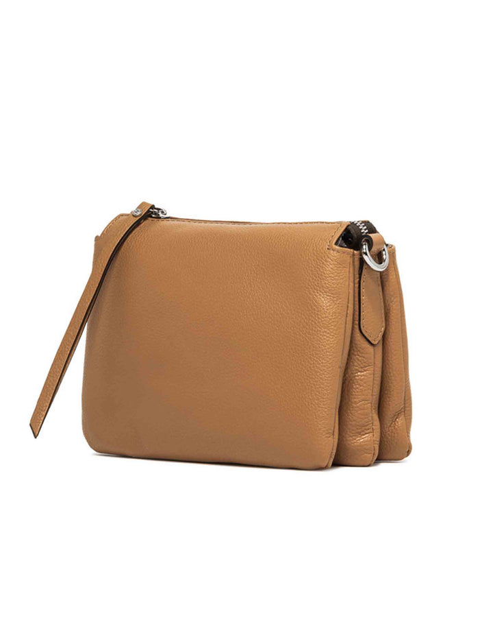Spatarella Borse donna pochette Three in pelle naturale con tracolla removibile in tono Outlet