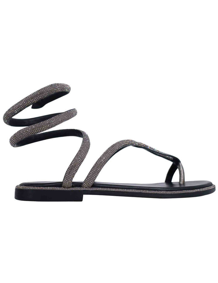 Spatarella Sandali donna infradito Wrap Up in strass canna di fucile con tacco basso Offerte