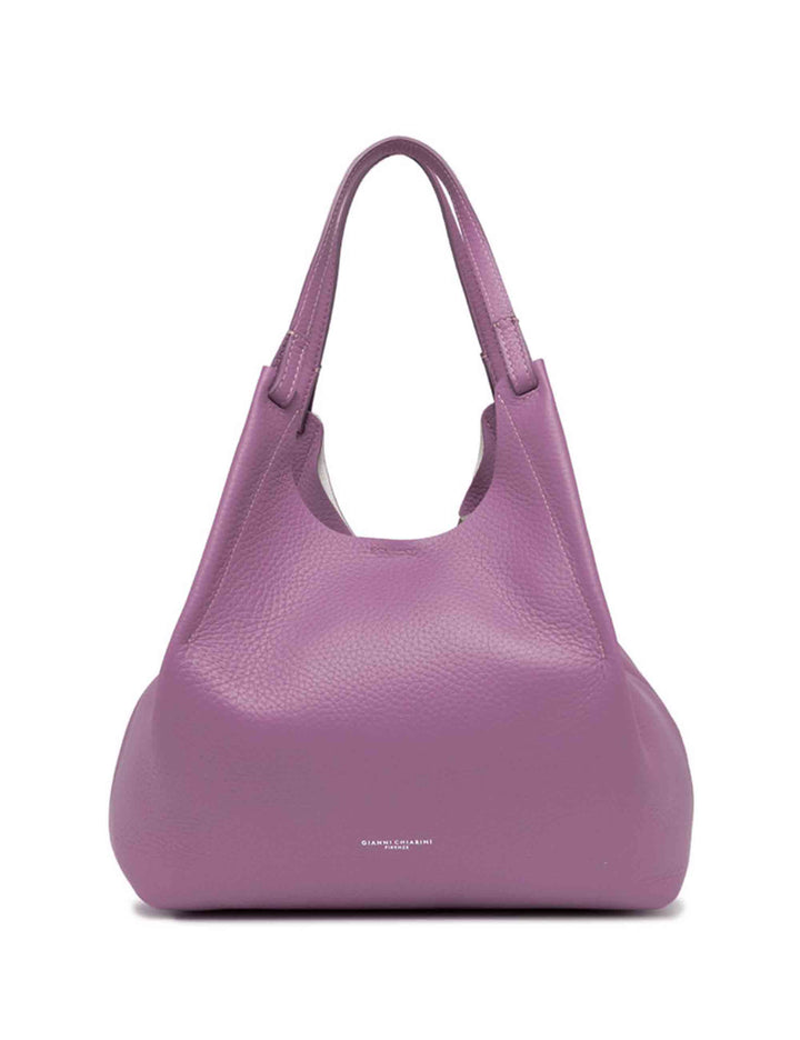 Spatarella Borse shopping donna Dua in pelle viola con doppi manici Qualità