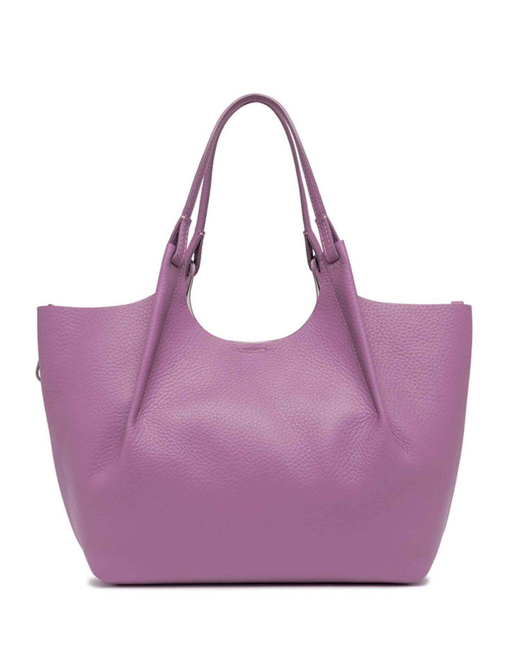 Spatarella Borse shopping donna Dua in pelle viola con doppi manici Qualità