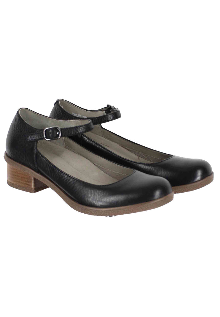 Spatarella Decollete donna whaterproff in pelle nera con suola in gomma Prezzo Ridotto