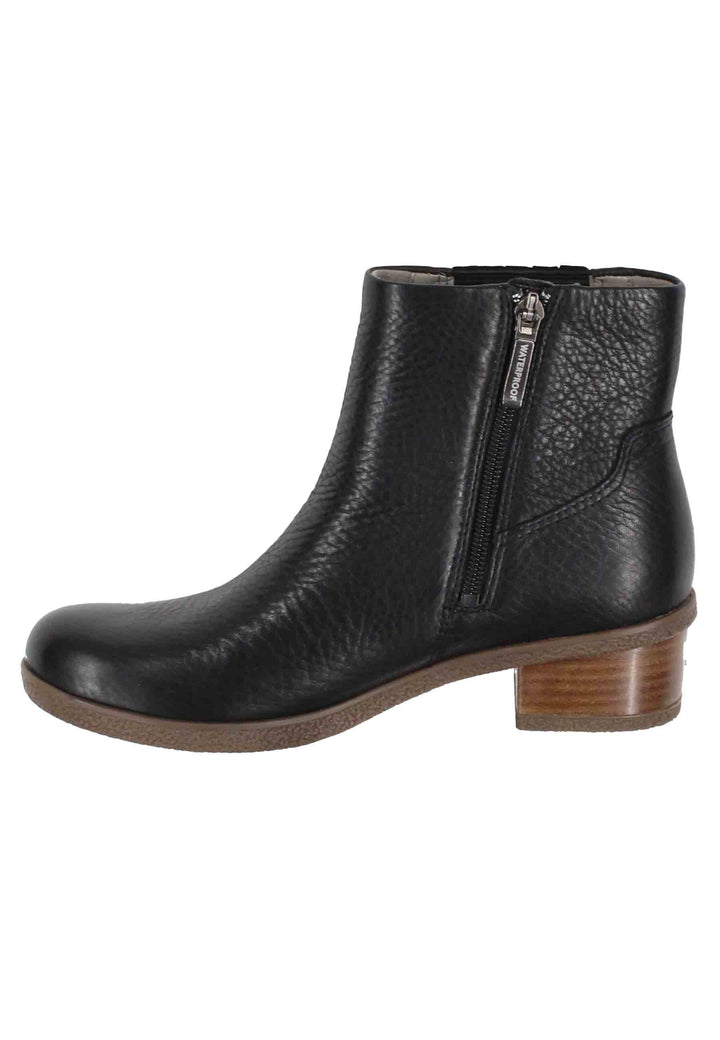 Spatarella Stivaletti donna whaterproff in pelle nero con suola in gomma Economico
