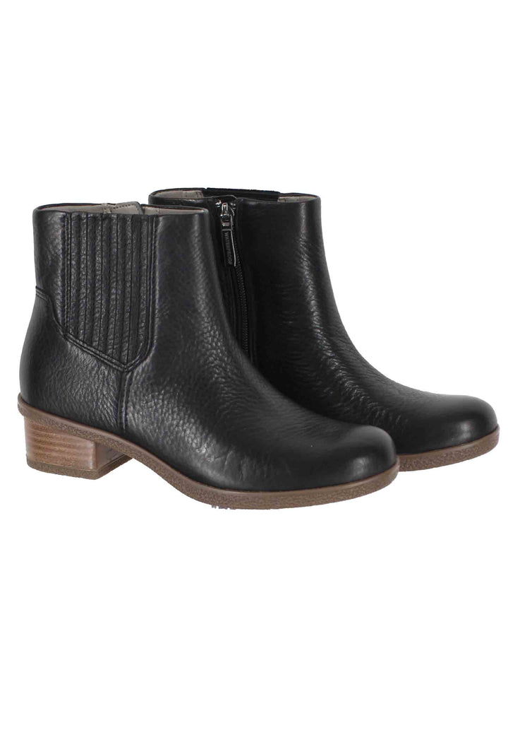 Spatarella Stivaletti donna whaterproff in pelle nero con suola in gomma Economico