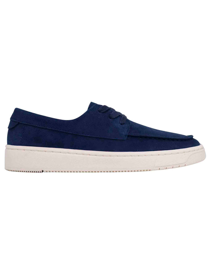 Spatarella Stringate uomo in camoscio blu con suola in gomma In Vendita