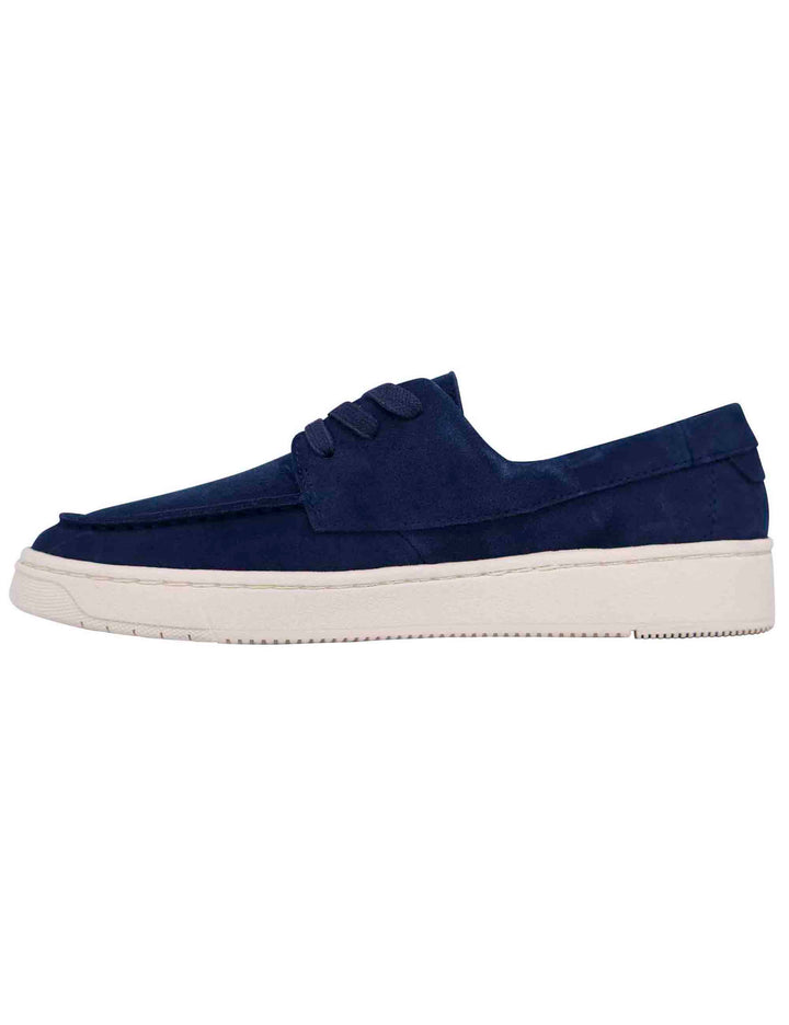 Spatarella Stringate uomo in camoscio blu con suola in gomma In Vendita