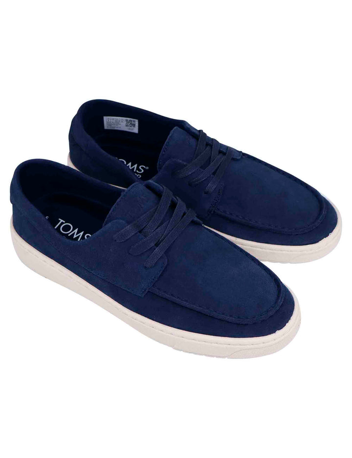 Spatarella Stringate uomo in camoscio blu con suola in gomma In Vendita