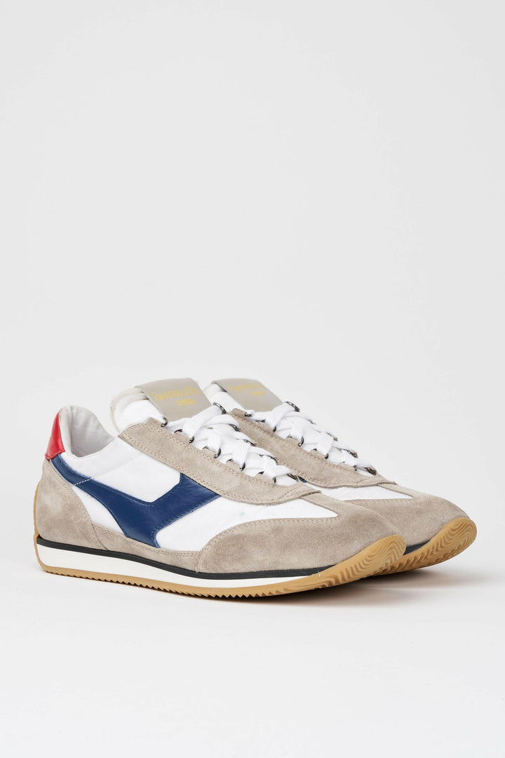 Spatarella Sneakers uomo Trainer '74 in camoscio beige e tessuto 01 Vendita Calda