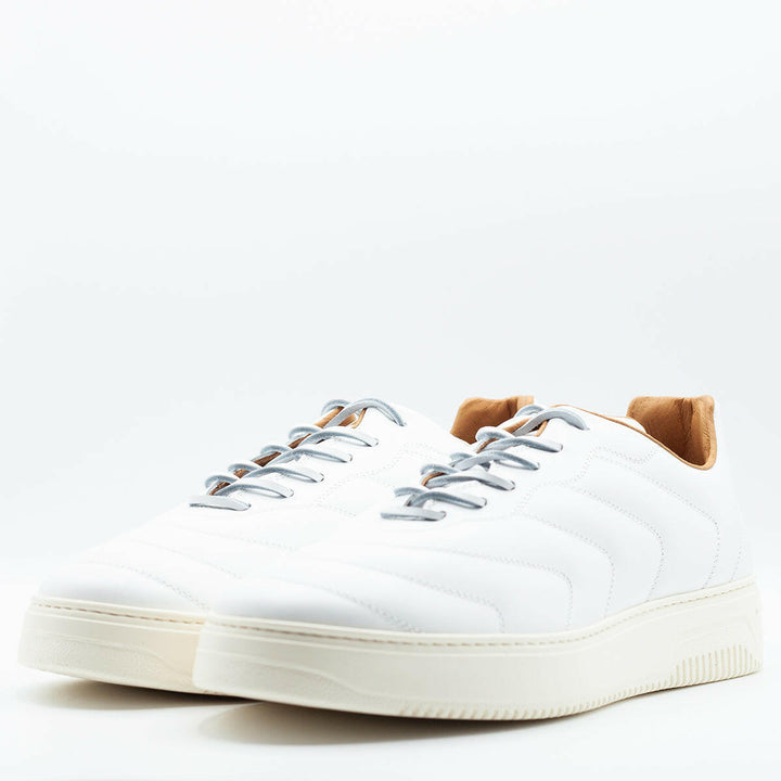 Spatarella Sneakers da uomo Bomber in pelle bianca Offerta Giorno del Papà
