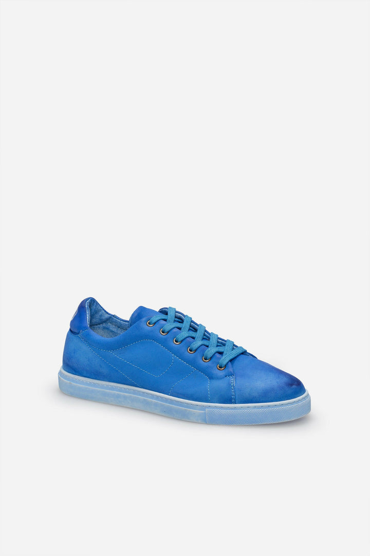 Spatarella Sneakers uomo N.100 in pelle celeste vintage 2025