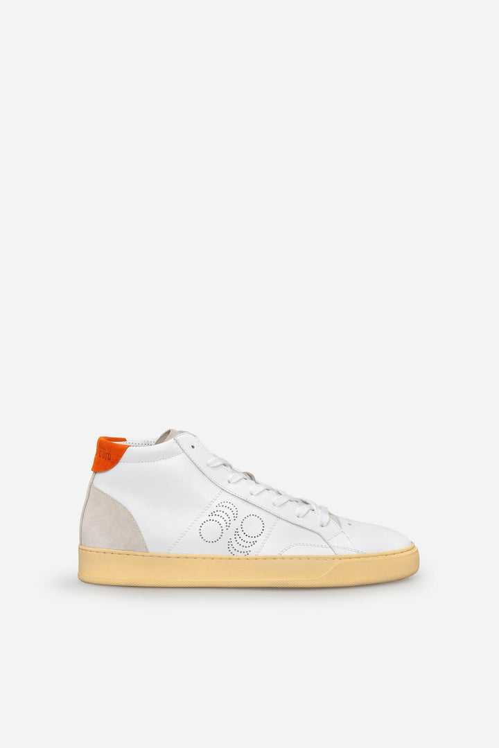 Spatarella Sneakers uomo Del Bello Mid in pelle bianca Vendita