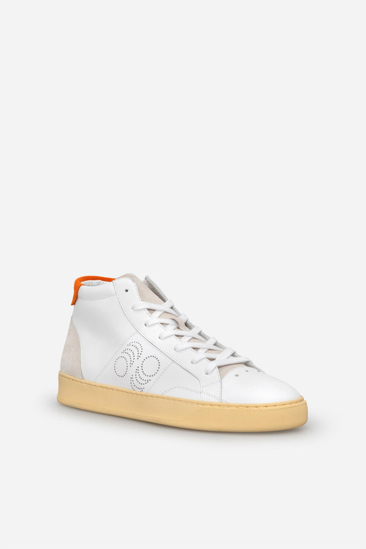 Spatarella Sneakers uomo Del Bello Mid in pelle bianca Vendita