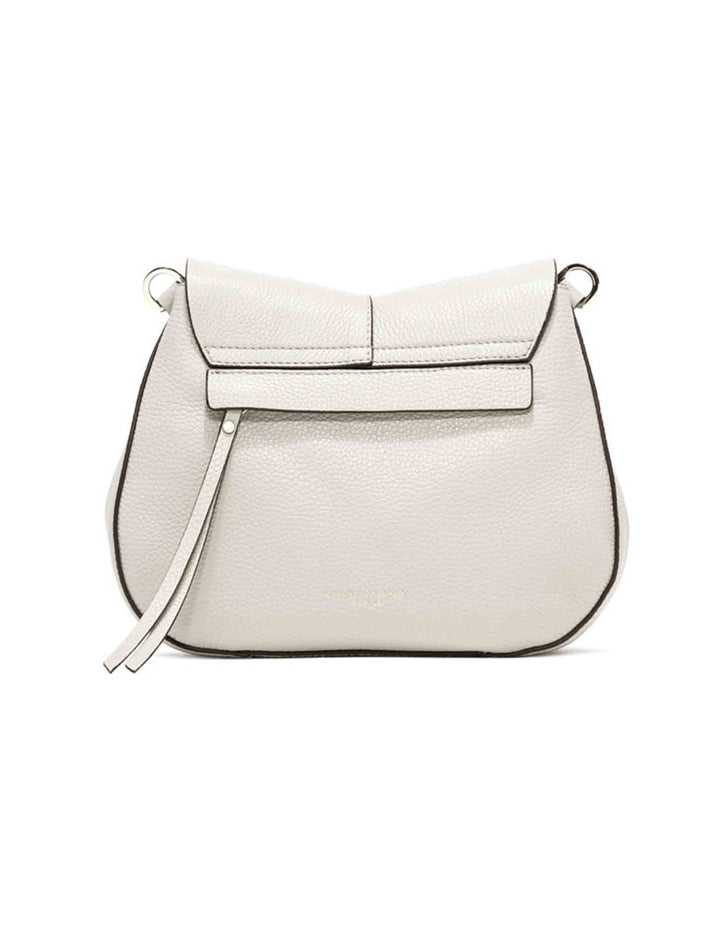 Spatarella Borse a spalla donna Helena Round in pelle panna con doppia tracolla Soddisfazione Garantita