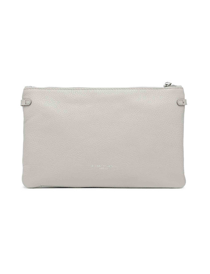 Spatarella Borse donna pochette Hermy in pelle grigia con manico a bracciale e tracolla in pelle Qualità Garantita
