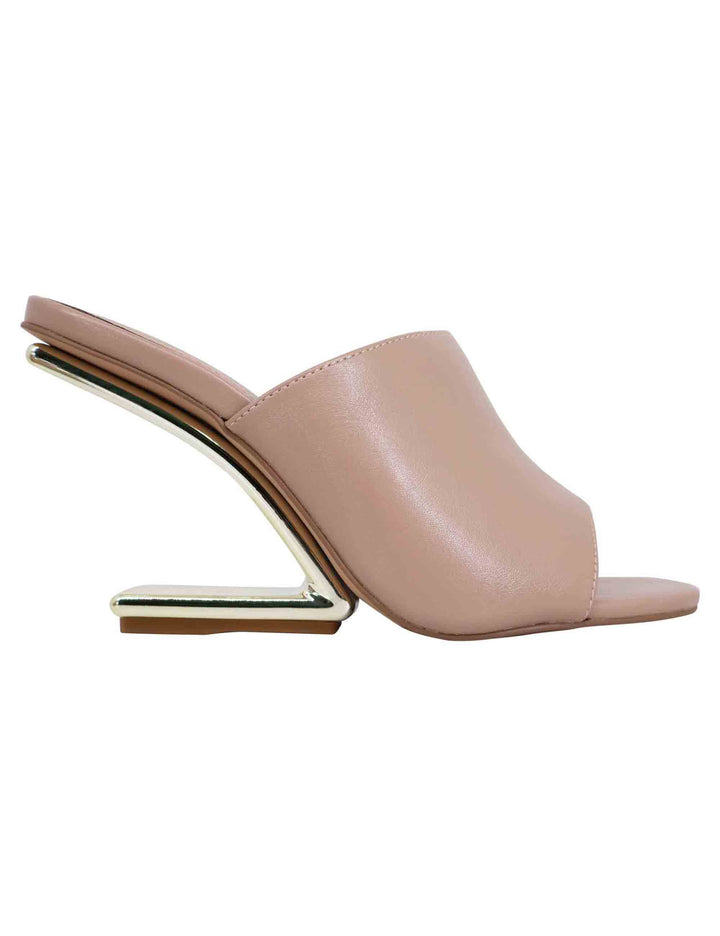 Spatarella Sandali donna in pelle nude con tacco zeppa alto Affare Del Giorno