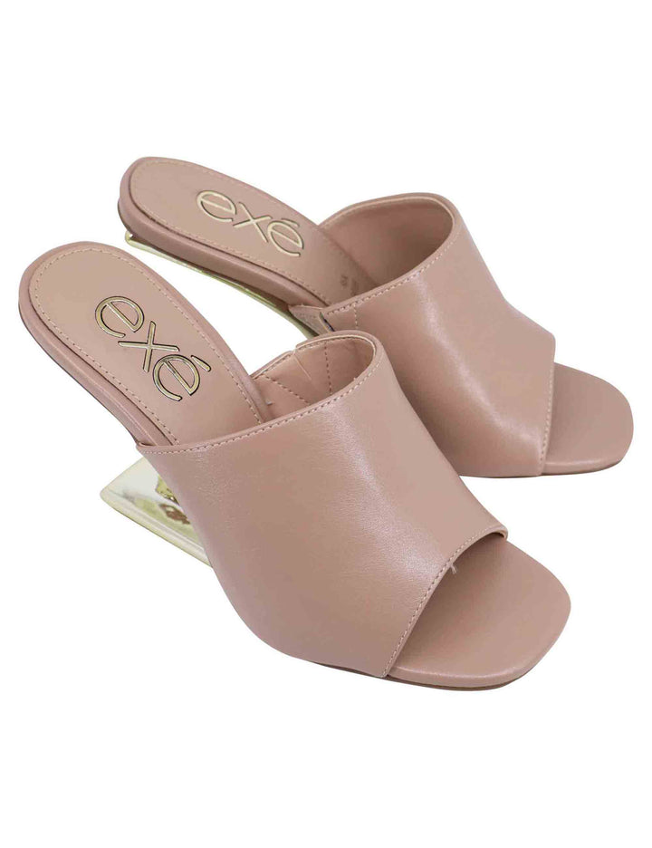Spatarella Sandali donna in pelle nude con tacco zeppa alto Affare Del Giorno