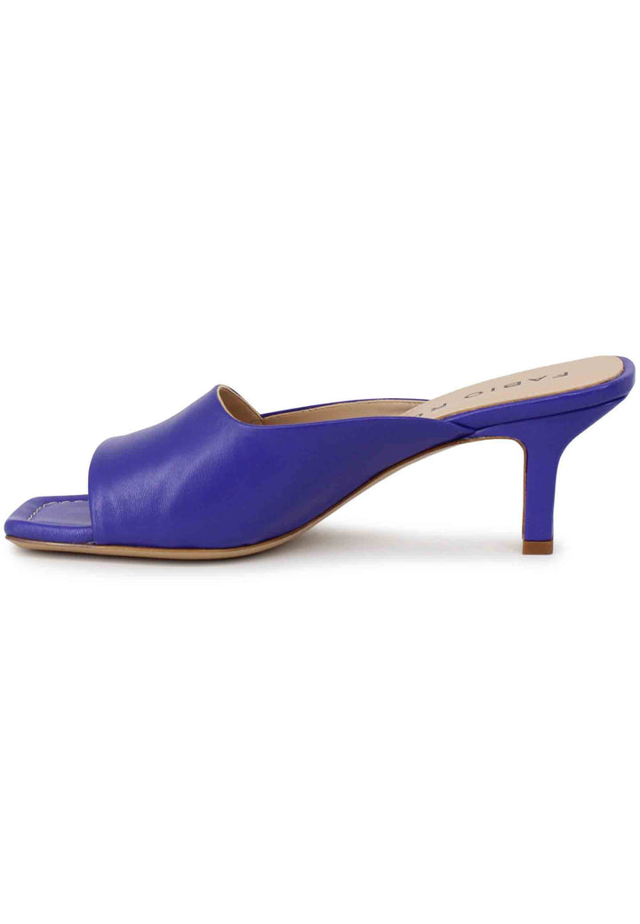Spatarella Sandali donna in pelle viola con punta quadra Italia