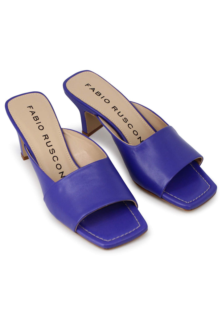 Spatarella Sandali donna in pelle viola con punta quadra Italia