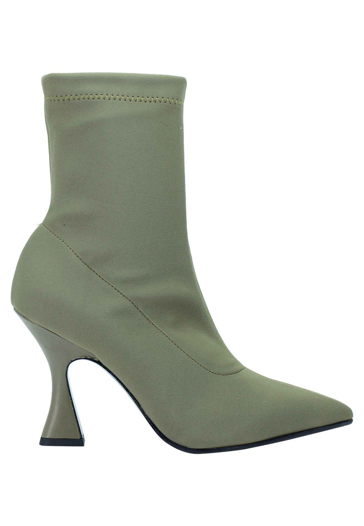 Spatarella Stivaletti donna in tessuto elasticizzato militare tacco alto punta a punta 2025