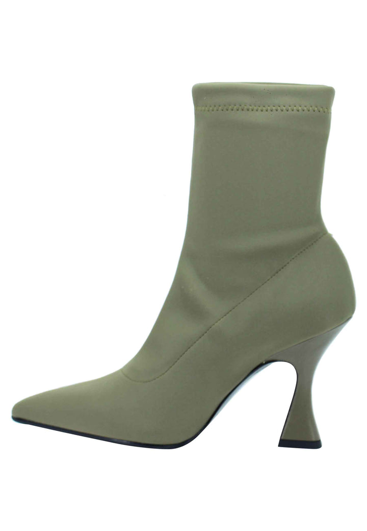 Spatarella Stivaletti donna in tessuto elasticizzato militare tacco alto punta a punta 2025
