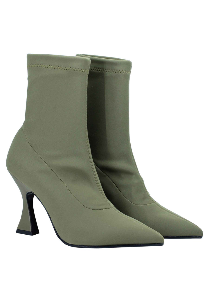 Spatarella Stivaletti donna in tessuto elasticizzato militare tacco alto punta a punta 2025