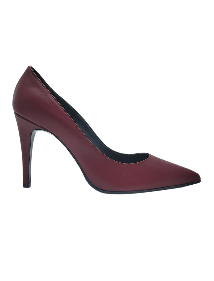 Spatarella Calzature Donna Décolleté In Pelle Bordeaux Con Tacco Alto A Spillo Qualità