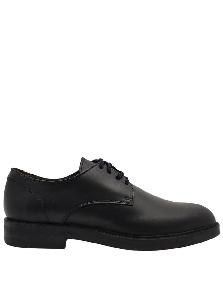 Spatarella Calzature Uomo Stringate Waterproof in Pelle Nera Opaca con Tomaia Liscia e Fondo in Gomma Promozione