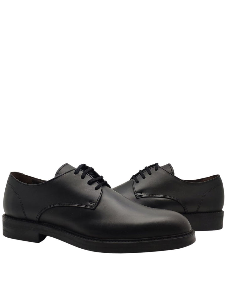 Spatarella Calzature Uomo Stringate Waterproof in Pelle Nera Opaca con Tomaia Liscia e Fondo in Gomma Promozione