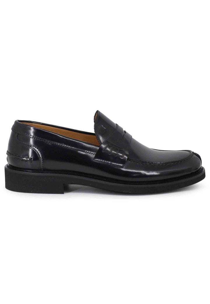 Spatarella Mocassini uomo in pelle nera con suola cucita in gomma ultra leggera Qualità Garantita