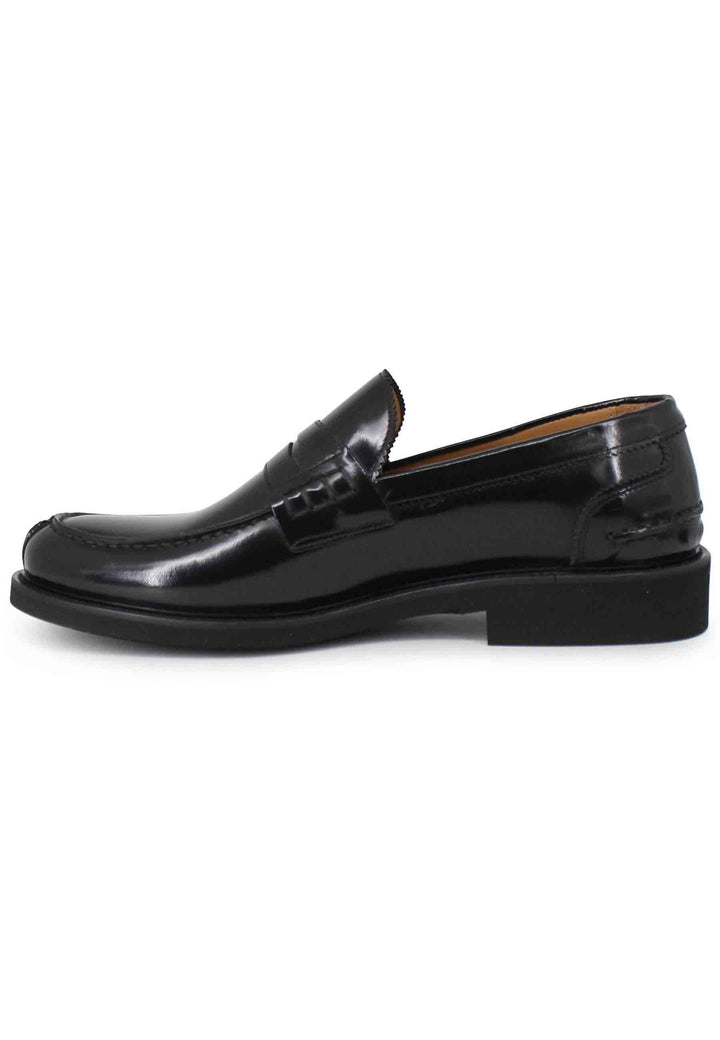 Spatarella Mocassini uomo in pelle nera con suola cucita in gomma ultra leggera Qualità Garantita