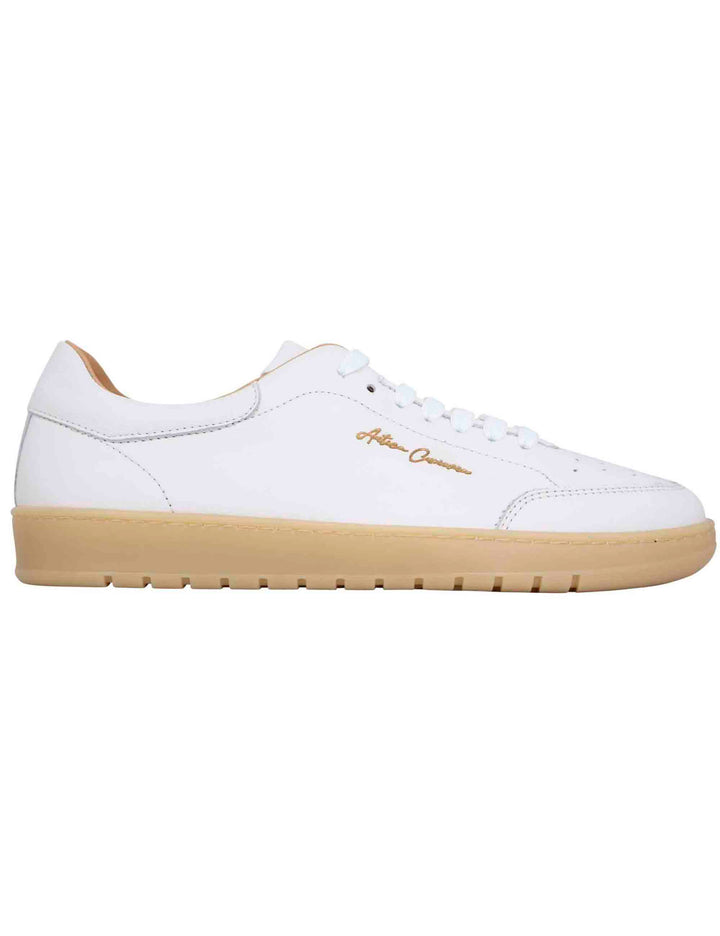 Spatarella Sneakers uomo in pelle bianca con suola in gomma ambra Fino Al -60%