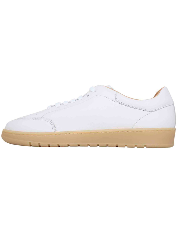 Spatarella Sneakers uomo in pelle bianca con suola in gomma ambra Fino Al -60%