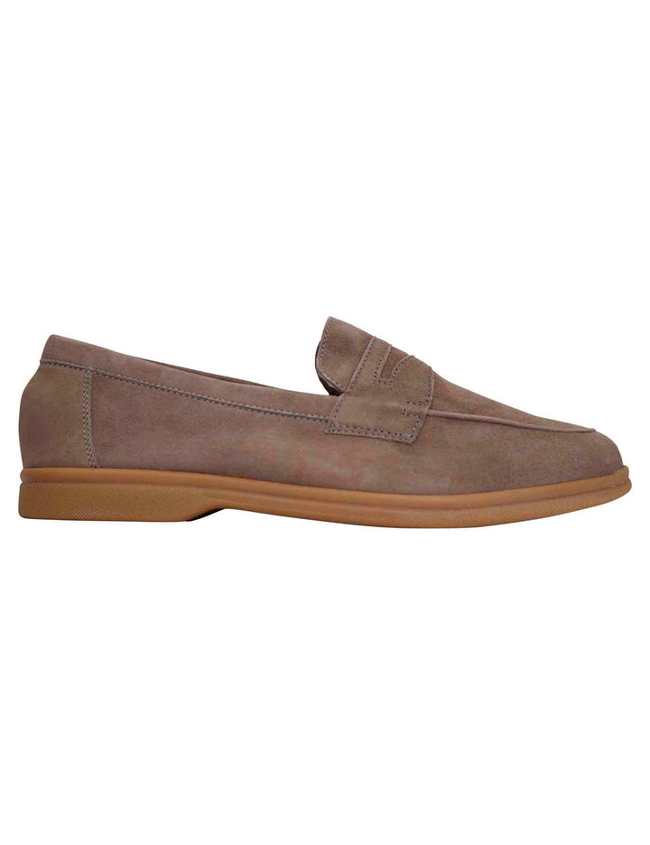 Spatarella Mocassini uomo in camoscio taupe con suola in gomma leggera Shopping Online