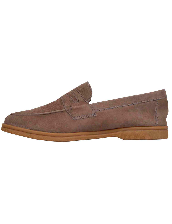 Spatarella Mocassini uomo in camoscio taupe con suola in gomma leggera Shopping Online