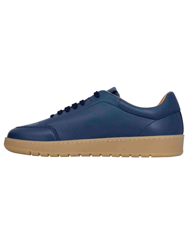 Spatarella Sneakers uomo in pelle celeste con suola in gomma ambra Affare Del Giorno