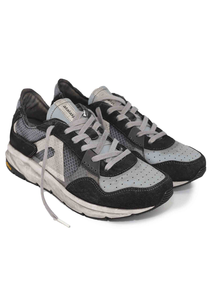 Spatarella Sneakers uomo in tessuto tecnico e pelle grigia con suola vibram Offerta