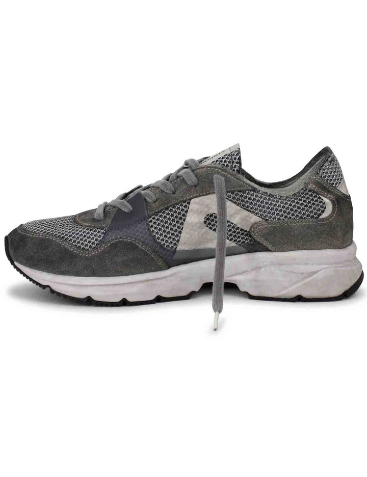 Spatarella Sneakers uomo in tessuto tecnico grigio con camoscio in tinta e suola vibram Economico
