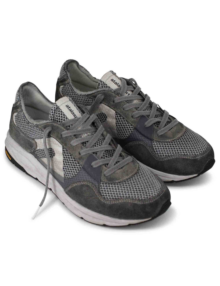Spatarella Sneakers uomo in tessuto tecnico grigio con camoscio in tinta e suola vibram Economico