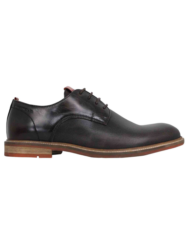Spatarella Stringate uomo Caye in pelle marrone con suola in gomma Saldi
