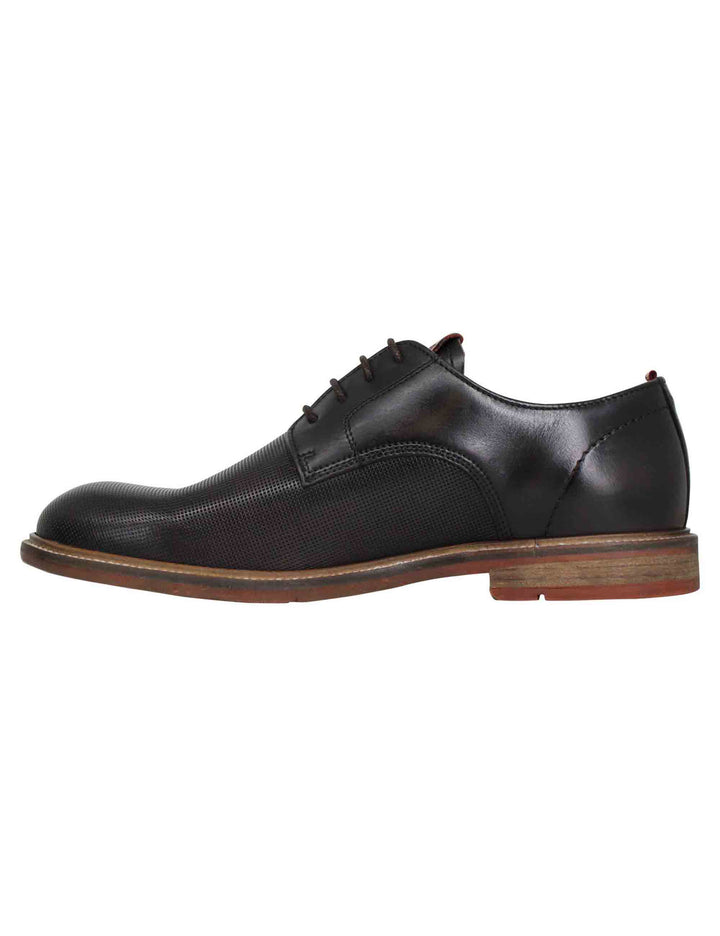 Spatarella Stringate uomo Caye in pelle marrone con suola in gomma Saldi