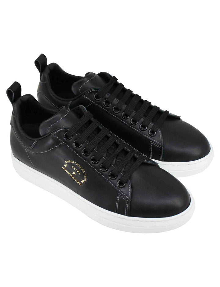 Spatarella Sneakers uomo Court classic in pelle nera Vendita Calda