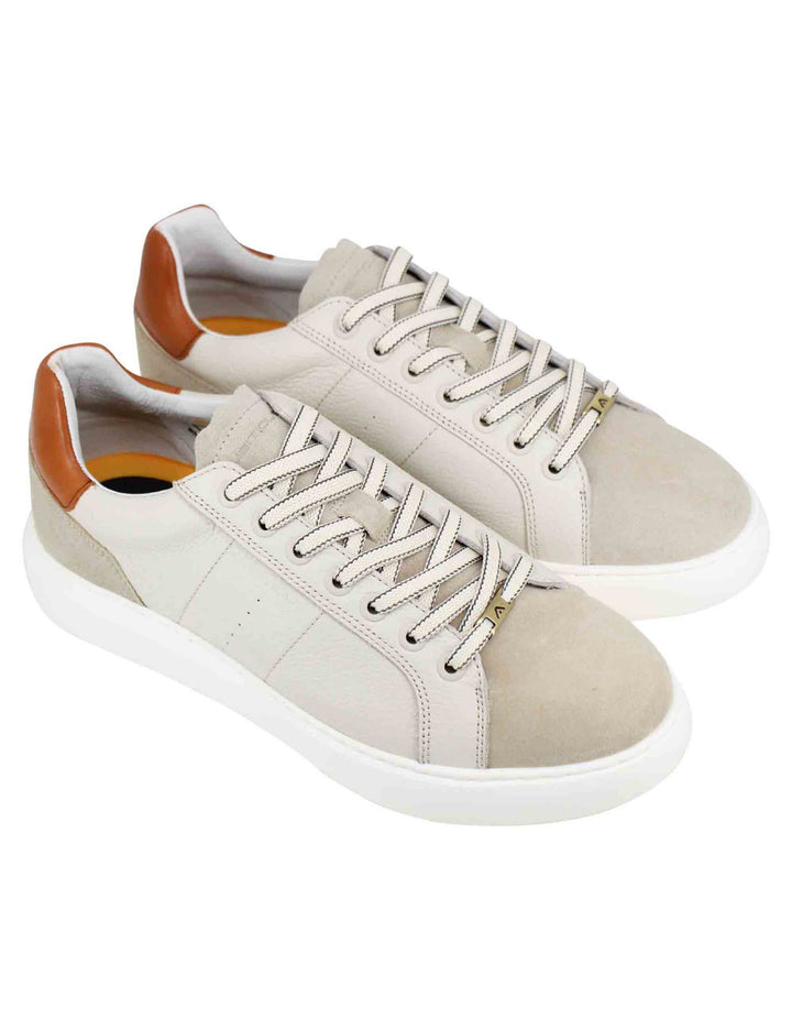 Spatarella Sneakers uomo Eclipse in pelle beige Vendita Economica