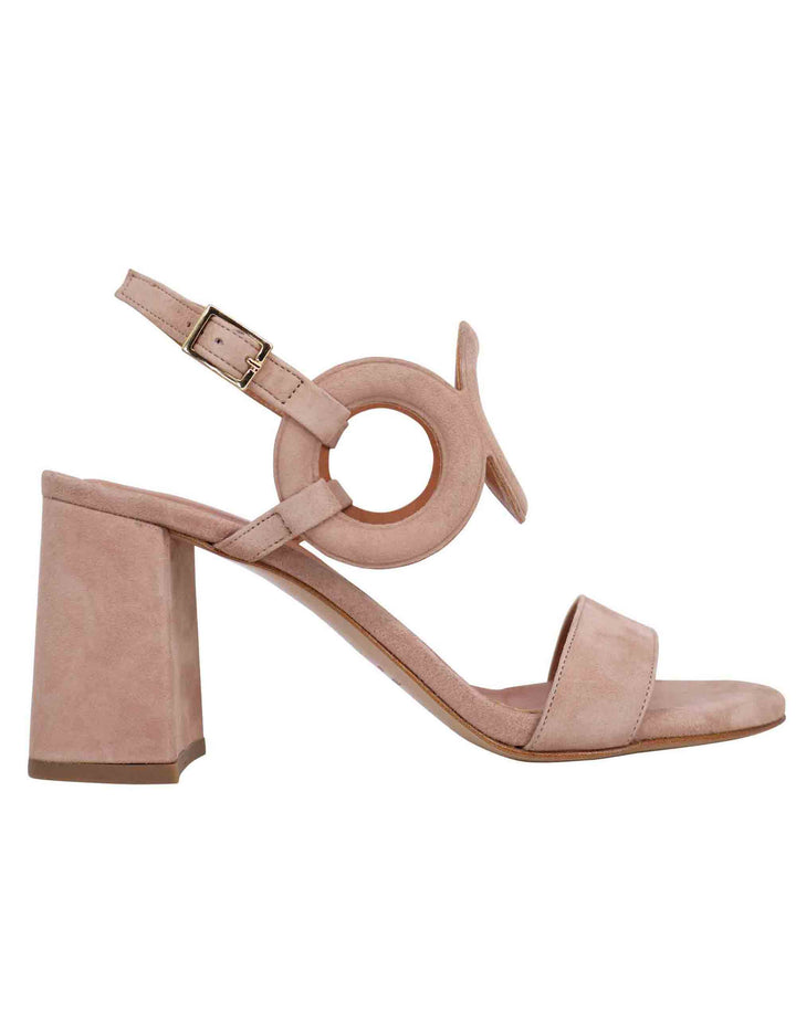 Spatarella Sandali slingback donna in camoscio beige con tacco alto e punta tonda Hotsell