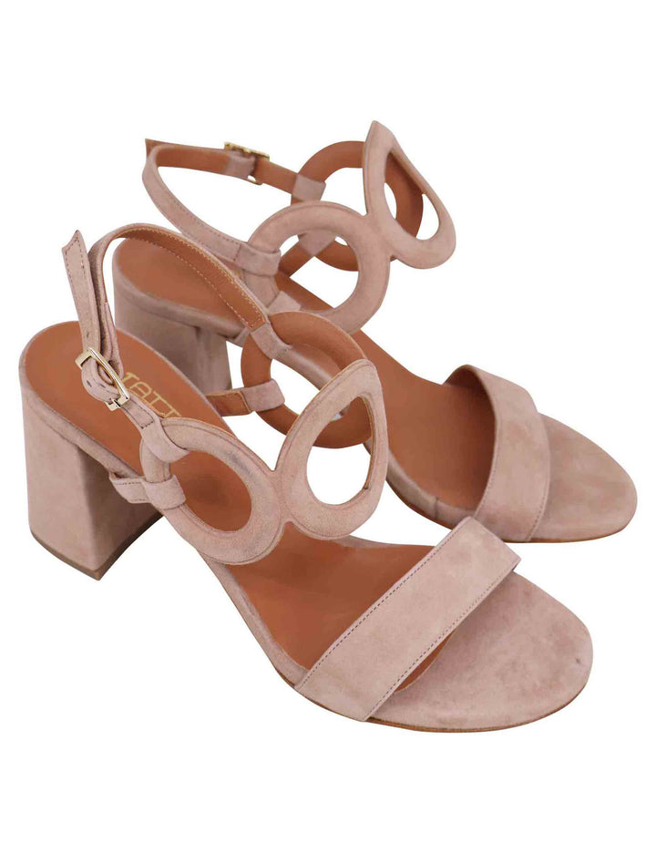 Spatarella Sandali slingback donna in camoscio beige con tacco alto e punta tonda Hotsell
