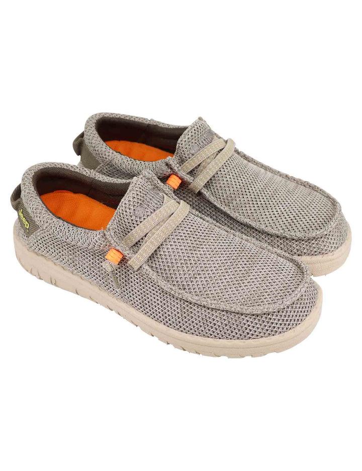 Spatarella Stringate uomo Samoa Wallabee Knit in tessuto verde Affare Del Giorno