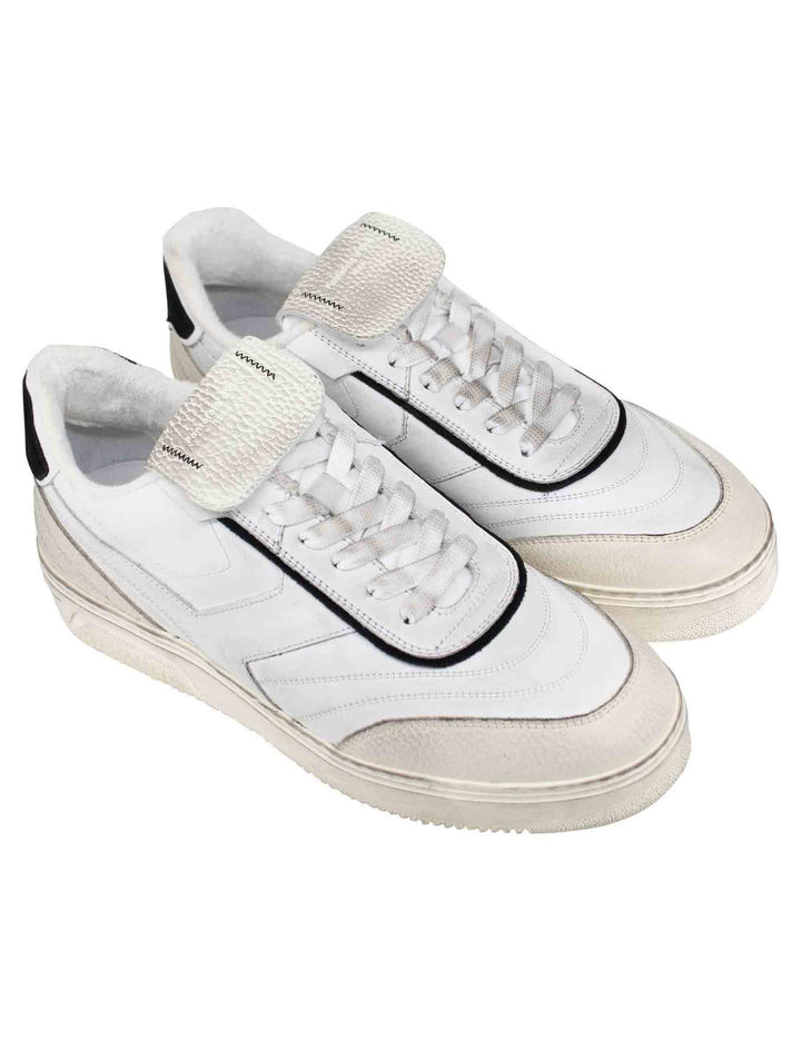 Spatarella Sneakers uomo Pdo in pelle bianca vintage Prezzo Ridotto