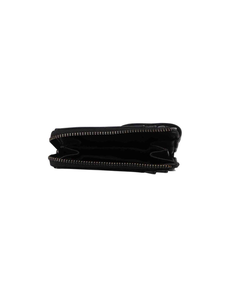 Spatarella Portacarte uomo con zip in pelle vintage nero Vendite Flash