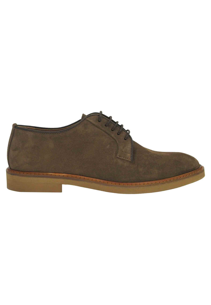 Spatarella Stringate uomo in camoscio cuoio con suola in gomma ultra light In Saldo
